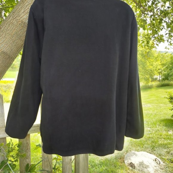 Junonia Womens Plus Size 3X 2-Way Reversible Fleece Black and Blue Zip Jacket - Picture 14 of 14